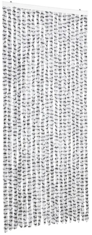 világosszürke és sötétszürke zsenília rovarfüggöny 56 x 200 cm