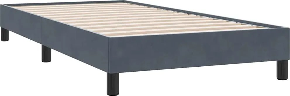 vidaXL sötétszürke bársony ágykeret matrac nélkül 100x210 cm