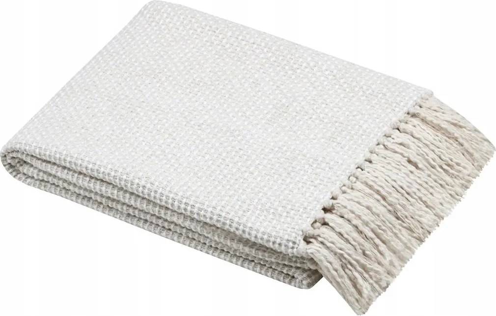 Fonott Pamut Takaró 125 X 150 CM Fehér 100 Cotton