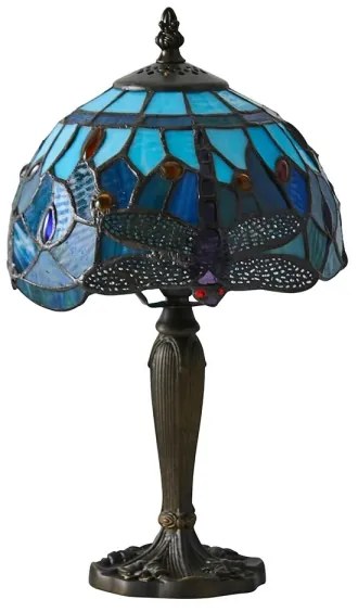 Endon 64088 - Tiffany DRAGONFLY asztali lámpa 1xE14/40W/230V, átm. 20 cm