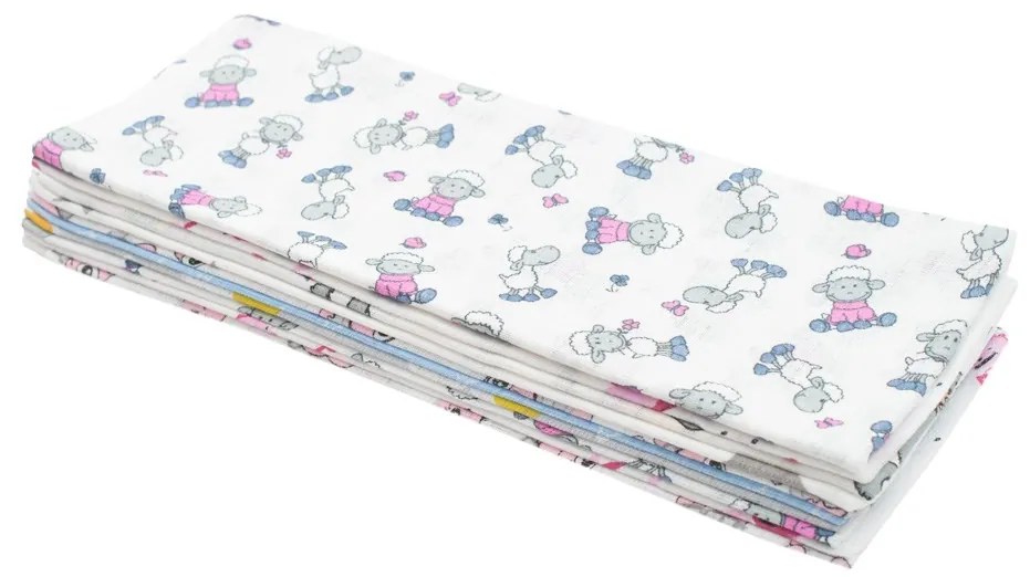 Pamut pelenka nyomtatott mintával NEW BABY 60x80 cm STANDARD 10 db
