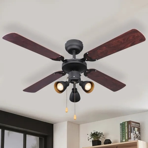 Globo 03808 - HARVEY mennyezeti ventilátor, 3× GU10, 50 W, 230 V