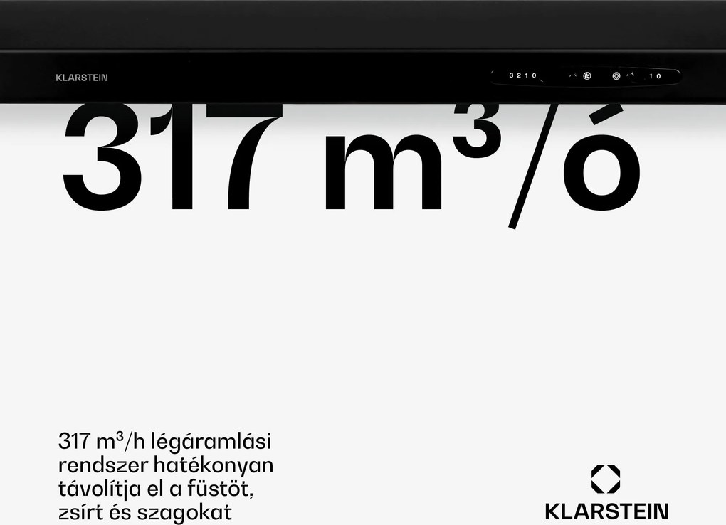 Klarstein UW60BL páraelszívó 60 cm szekrény alá szerelhető LED 208 m³/h