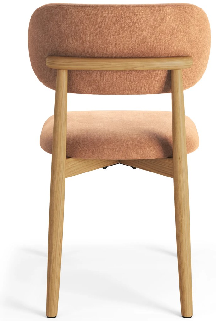 MAZZONI EXPORT ALMO Terrakotta (Danny 204 szövet)/lakkozott tölgyfa váz - RETRO FA SZÉK NAPPALIBA ÉTKEZŐBE KONYHÁBA