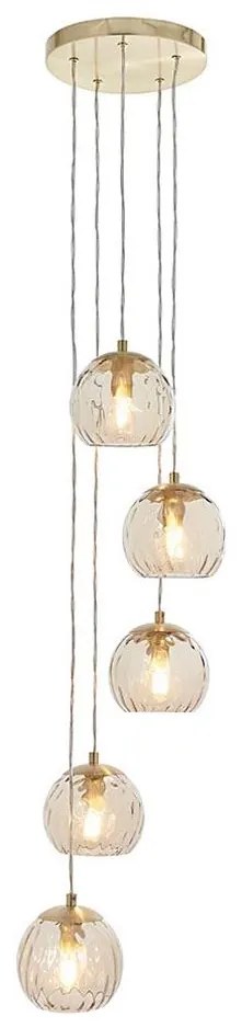 Endon 91972 - DIMPLE kábeles csillár 5xE14/7W/230V arany/füstös bézs