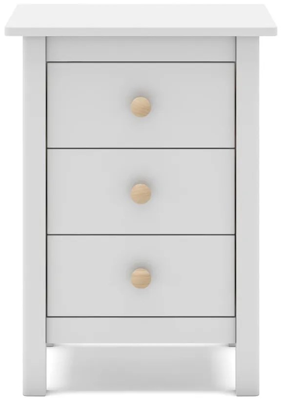 Fehér borovi fenyő gyerek éjjeliszekrény Max – Marckeric