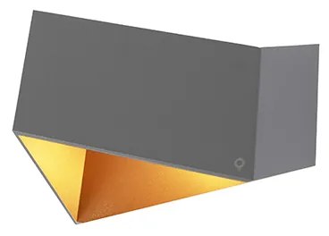 Fali lámpa Fold szürke rézzel