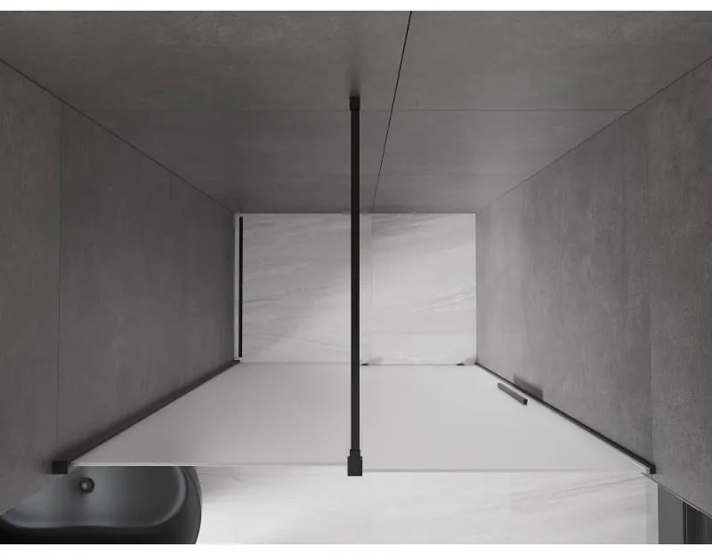 Mexen Velar, tolózuhanyajtó nyitáshoz 160 cm, 8 mm-es matt üveg, fekete matt, 871-160-000-31-70