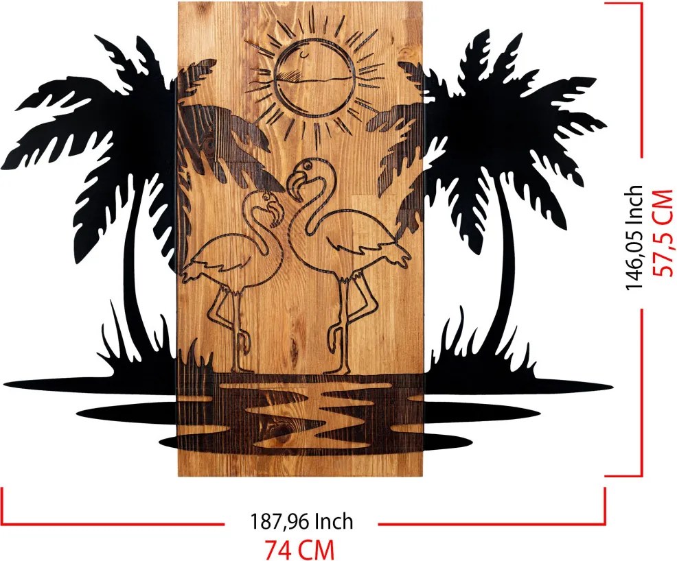 Hawaii fém fali dekoráció, 74×57,5 cm – TR279ENZ1851