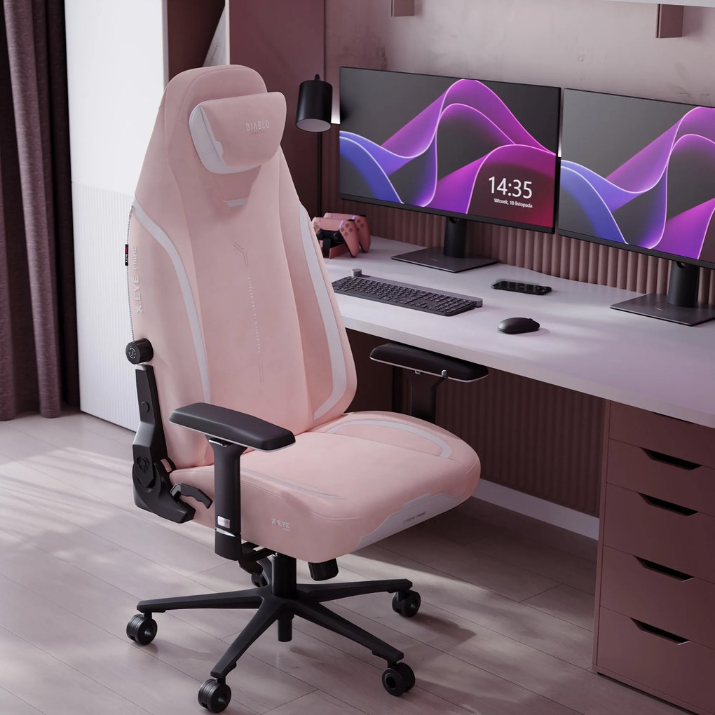 Gamer szék Normal Size fekete-rózsaszín: Diablo X-Eye Prime Akira Pink