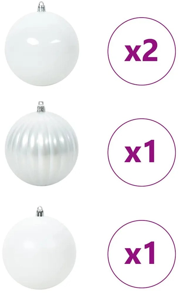 Karácsonyi Díszgömb Készlet 4 pcs Fehér