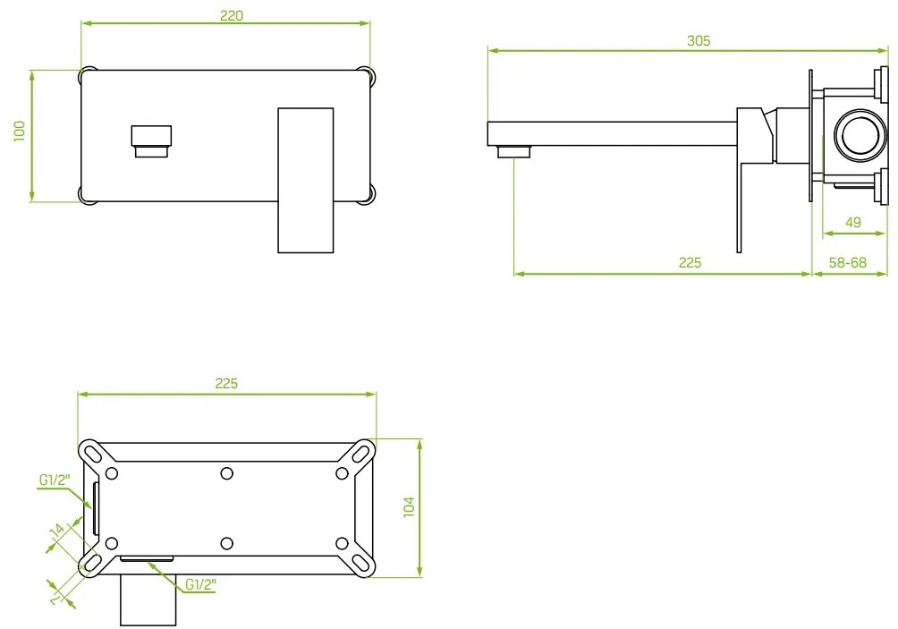 Laveo Kvadrato, vakolat alatti mosdócsaptelep dobozos i-BOX rendszerrel, króm, LAV-BLQ_022P