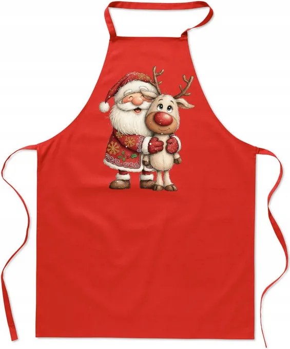 Konyhai kötény Mikulás Ölelő rénszarvas Mikulás Édes Ajándék
