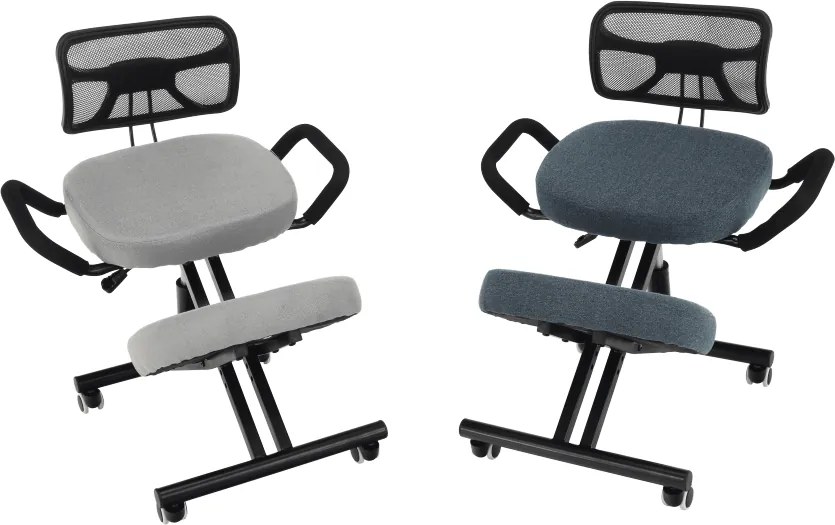 Ergonómikus térdeplőülés, szürkésbarna Taupe/fekete, RUFUS