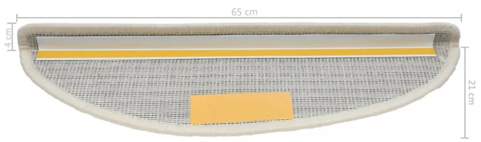 15 db fehér lépcsőszőnyeg 65 x 21 x 4 cm