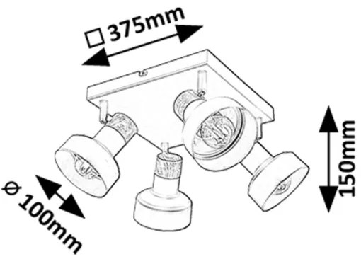 Rabalux 73058 - Spotlámpa SASKIA 4xE14/15W/230V