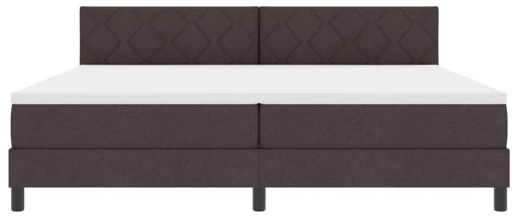 vidaXL Boxspring Ágy Mattal Sötétbarna 200x200 cm Szövet