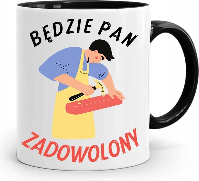 Bögre Fekete Építő Barkács Szakember Ajándék fényképes nyomtatással