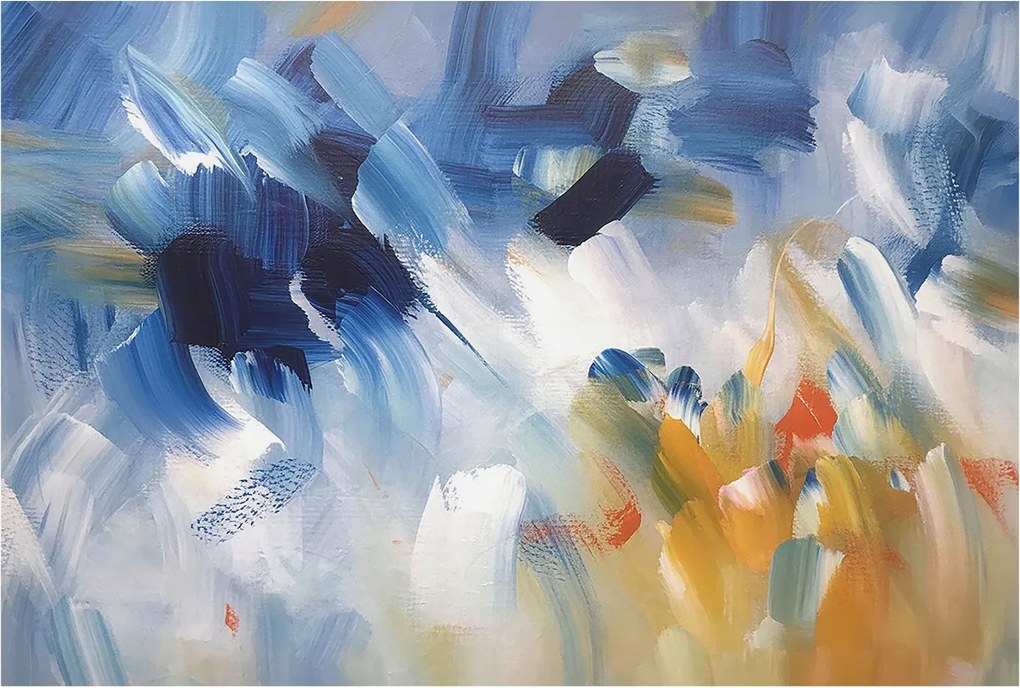 Fotó Fali tapéta Falfestmény Színes húzások 104x70 Ragasztó