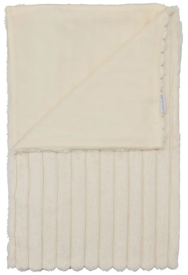 Krémszínű mikroplüss takaró 130x170 cm Cosy Ribbed – Catherine Lansfield