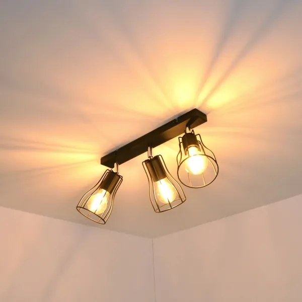 LED Spotlámpa TUBE II 3xE27/15W/230V fekete