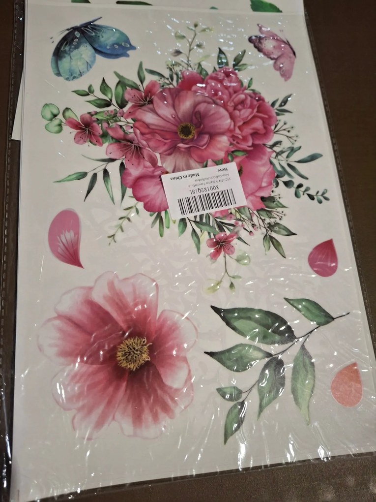 Ablak matricák Többször felhasználható Pvc 9 lap Virágok Pillangók