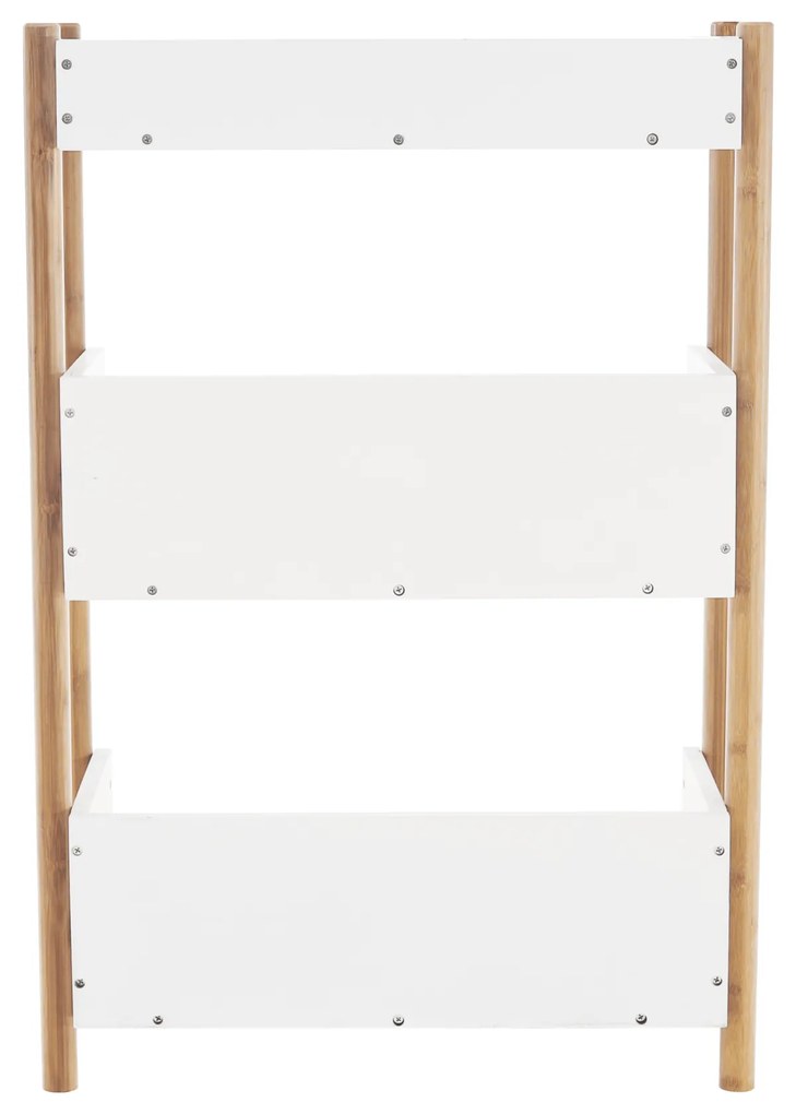3 polcos állvány, természetes bambusz/fehér, BALTIKA TYP 2