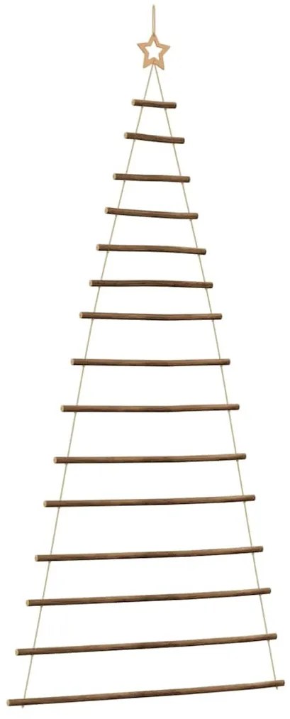 függő karácsonyfa tetején csillaggal 100 x 210 cm természetes ág