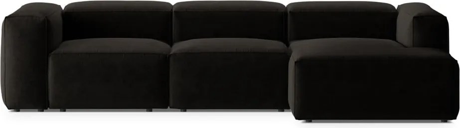 Fekete sarokkanapé (jobb oldali-heverő résszel) Bergamo – Cosmopolitan Design