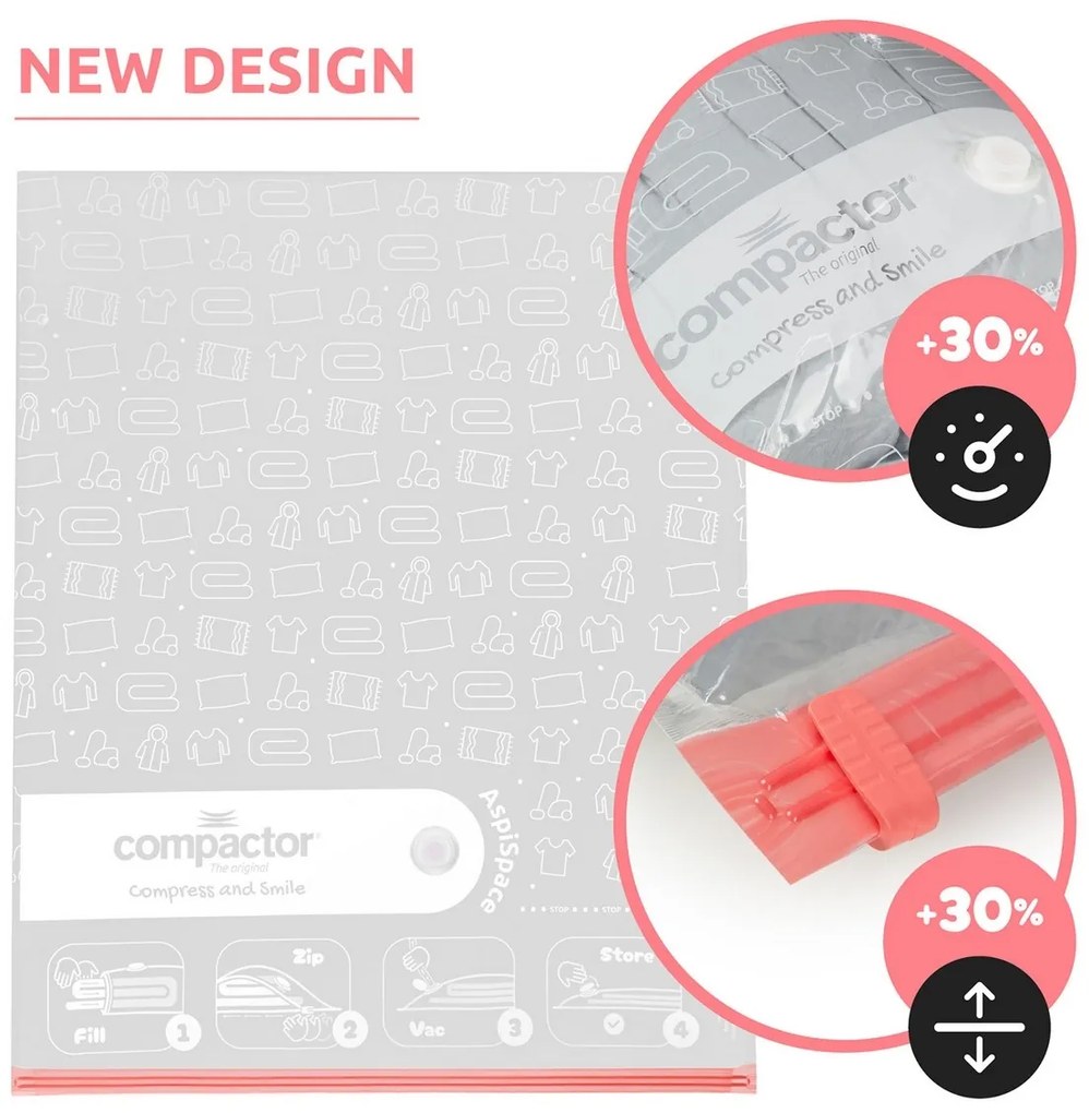 Tömörítő Aspispace vákuumtároló zsák készlet 6 db,3x M + 3x L
