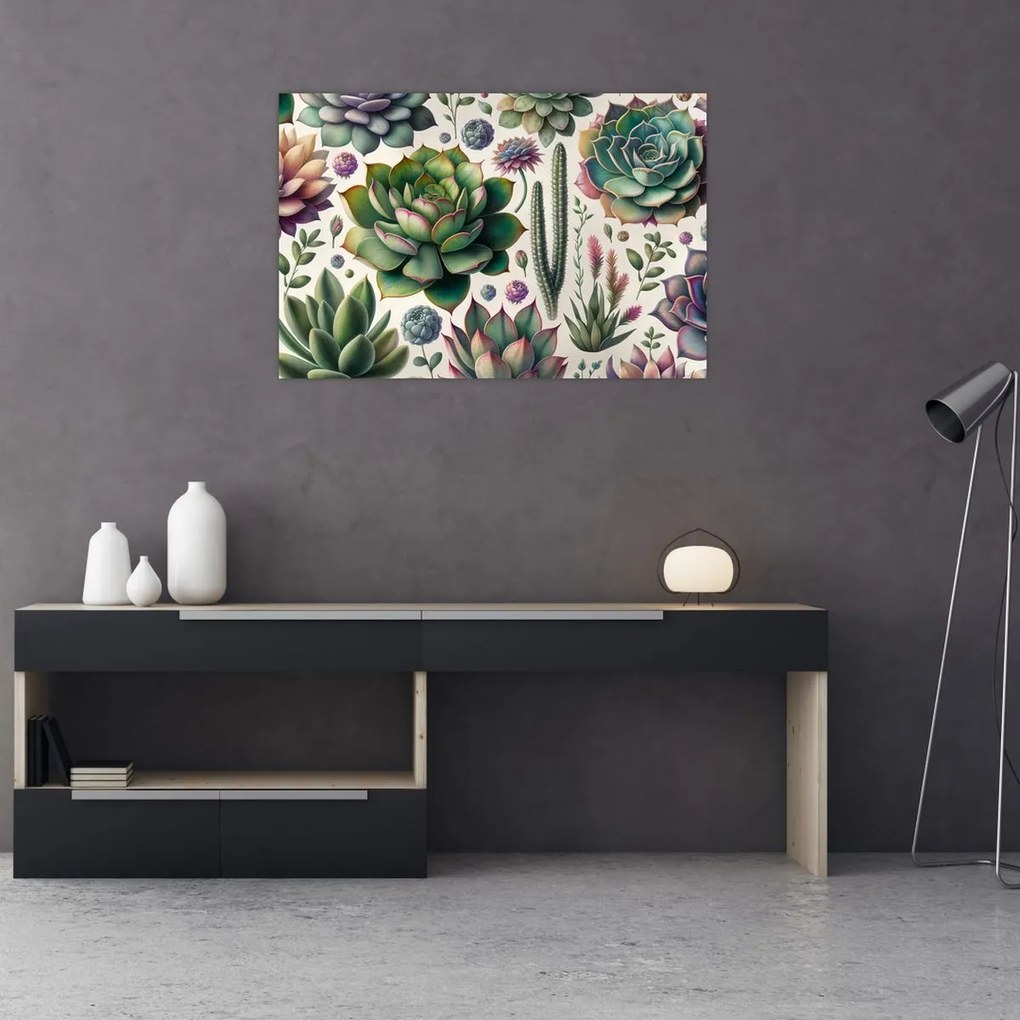 Kép - Pozsgás növények (90x60 cm)