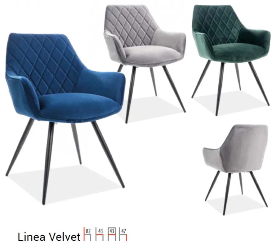 Linea Velvet karosszék zöld
