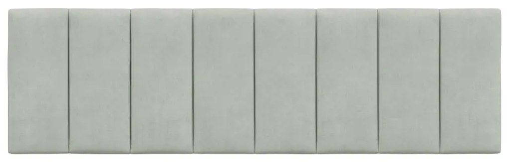 világosszürke bársony fejtámla párna Hanko 160 cm