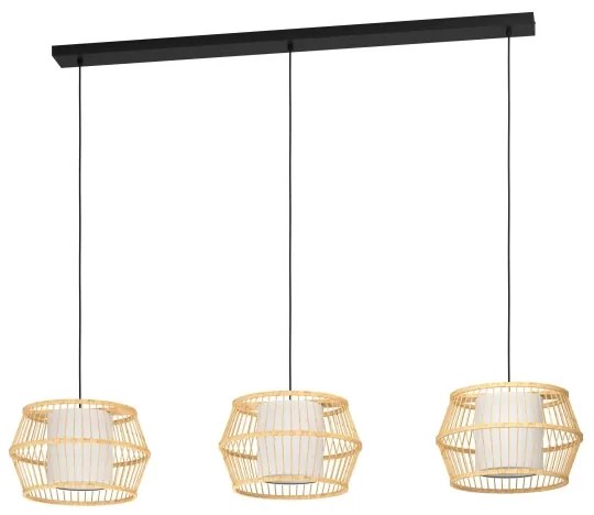 Eglo 390234 - Csillár zsinóron MONTERROSO 3xE27/40W/230V bambusz