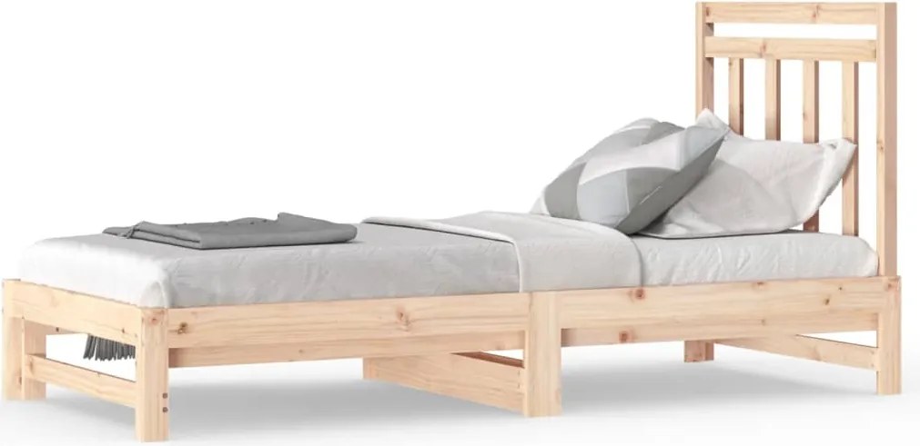 vidaXL tömör fenyőfa kihúzható kanapéágy 2 x (90 x 200) cm