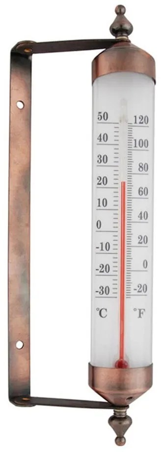 Bronzszínű hőmérő ablakra, magasság 25 cm - Ego Dekor