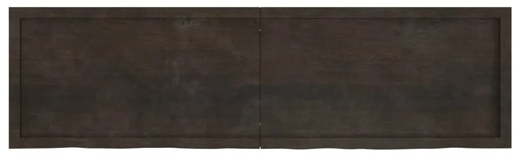 sötétbarna kezelt tömör tölgyfa asztallap 180x50x(2-6) cm