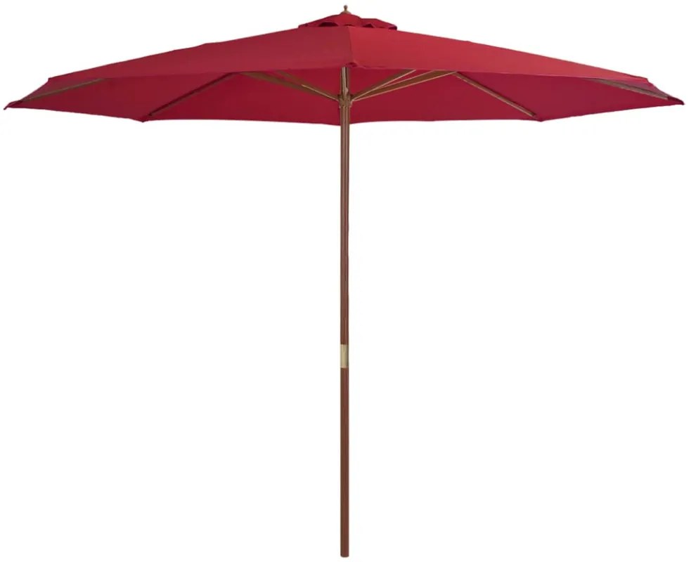 burgundi vörös kültéri napernyő farúddal 350 cm