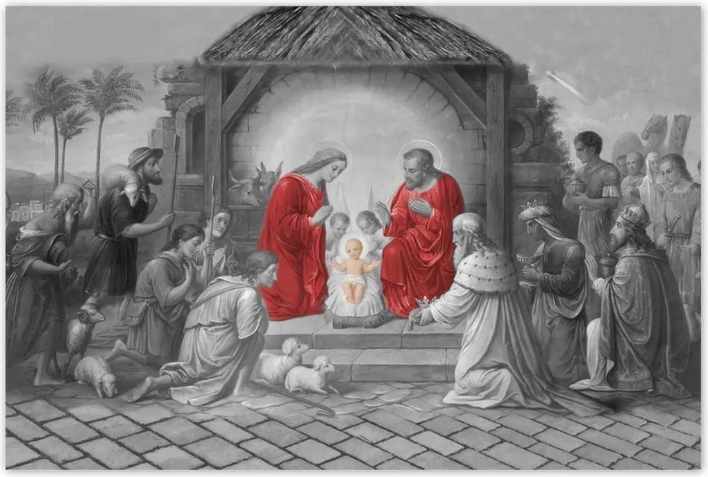 Poszterek 120x80 Szent család piros