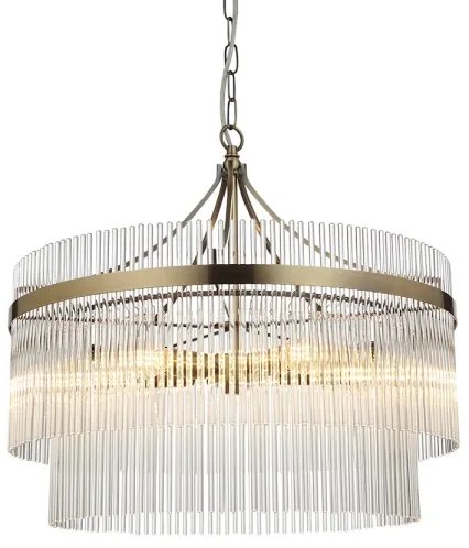 Endon 99166 - Láncos csillár MARIETTA 5xE14/7W/230V sárgaréz/átlátszó