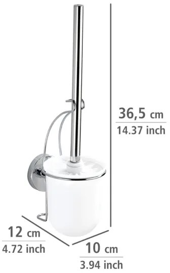 WENKO 20898100-WC kefe VACUUM-LOC MILAZZO 10x34 cm rozsdamentes acél/fényes króm/fehér