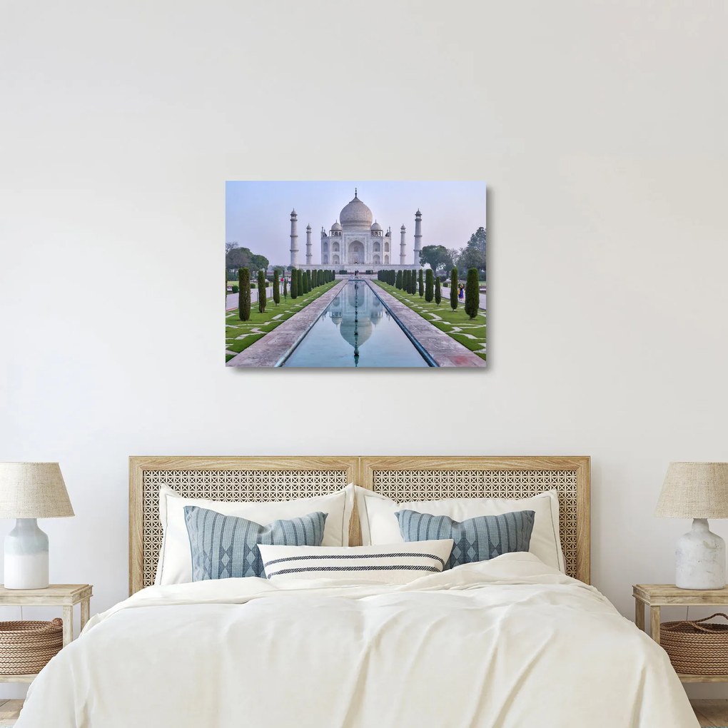 Kép - Taj Mahal napkeltekor (üvegen) (70x50 cm)