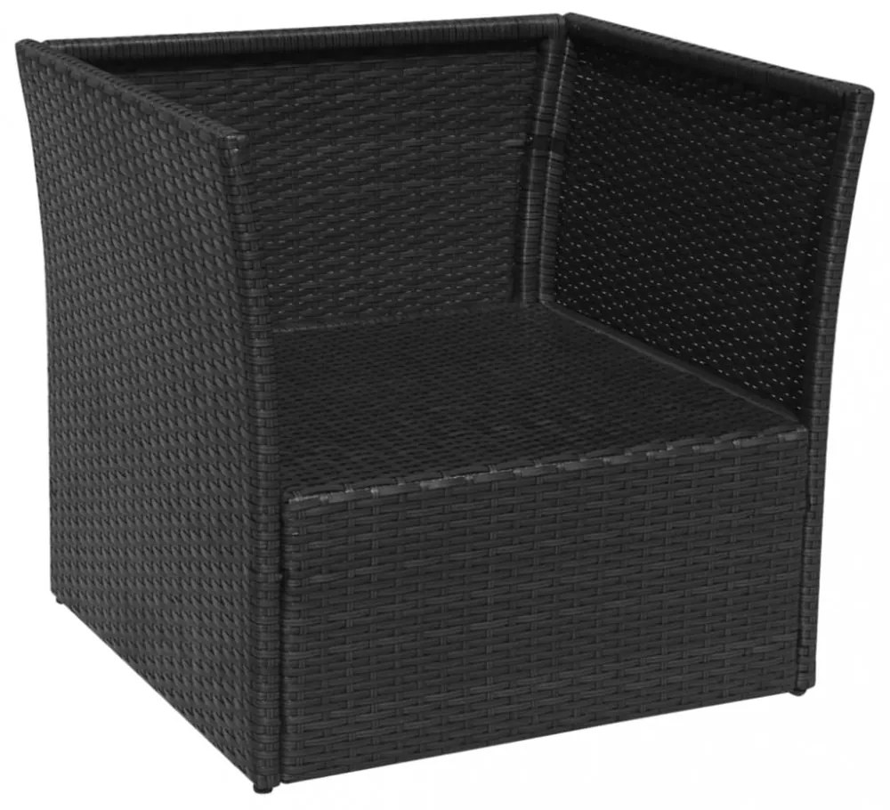fekete kerti polyrattan szék zsámollyal
