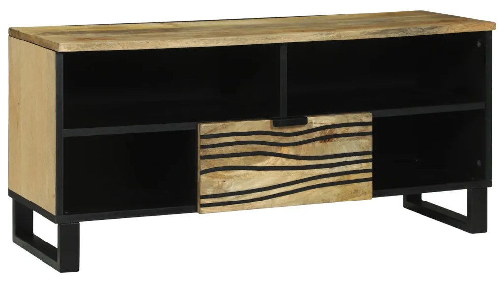 tévé szekrény - 100 x 33,5 x 46 cm, tömör mangóból.