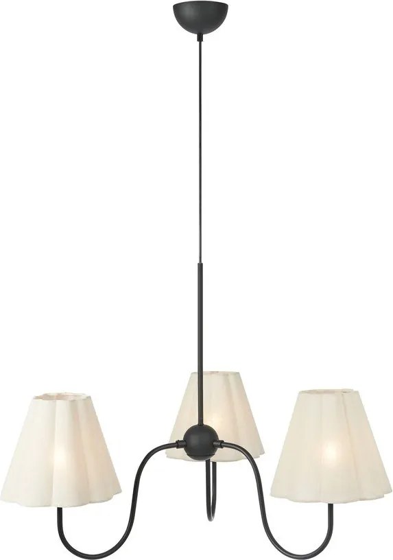 Bézs fém függőlámpa textil búrával Veya – Markslöjd