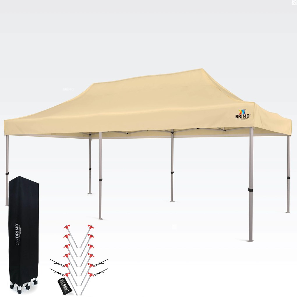 Nožnicový sátor 3x6 ALU falak nélkül - Alumínium keret, vízálló - falak nélkül - Bézs