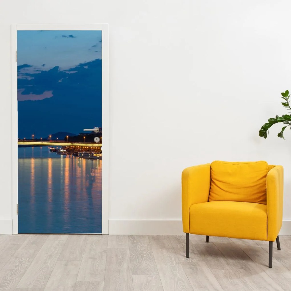 Fotótapéta ajtóra - Pozsony várral (95x205cm)