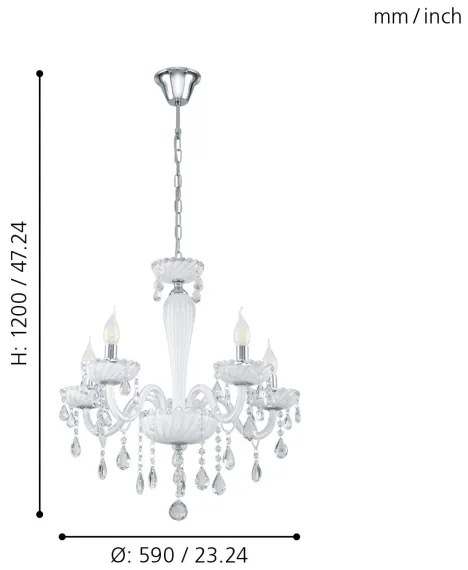 Eglo 39113- Csillár CARPENTO 5xE14/40W/230V