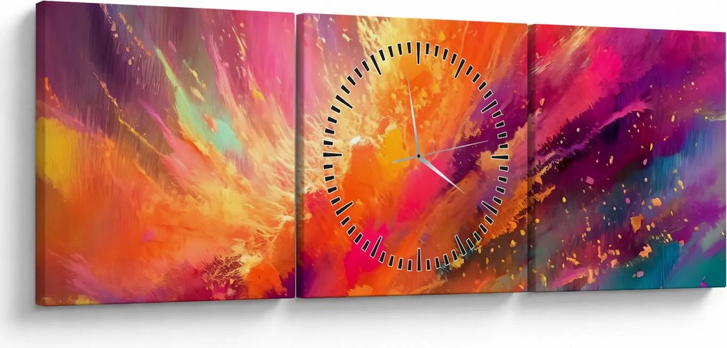 Kép - Dinamikus absztrakció (órával) (90x30 cm)