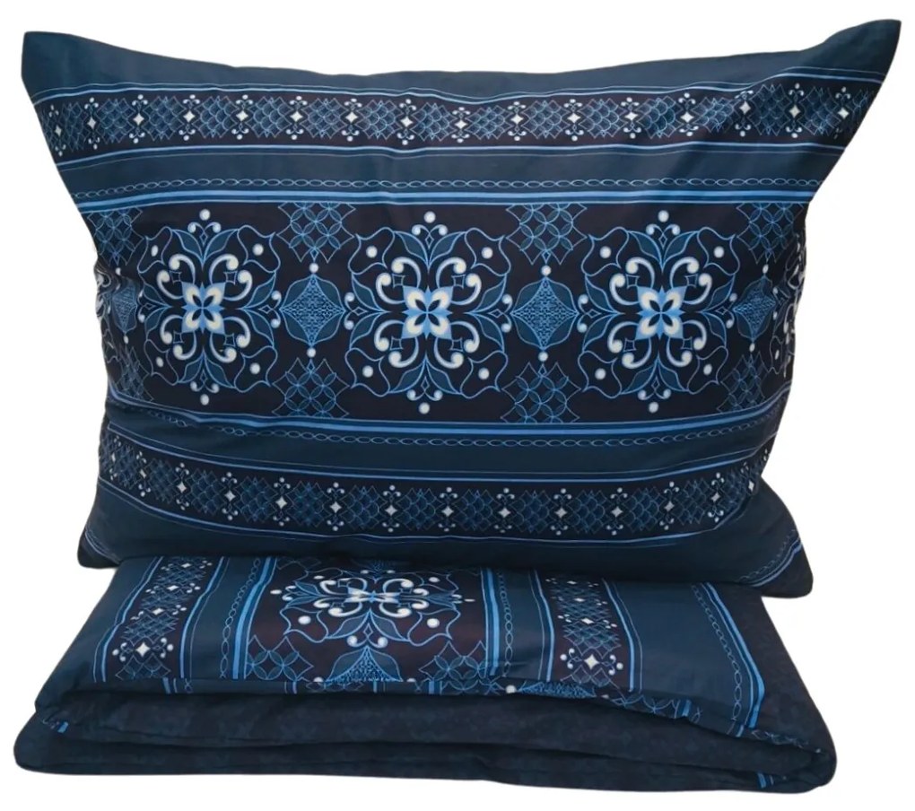 Pamut lepedők Flavio kék TiaHome - 1x Párna 90x70cm, 1x Paplan 140x200cm